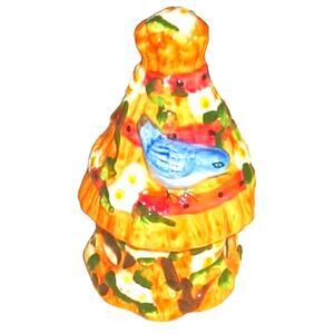 Ceramic Potpourri Incense Cone Burner Tea Light Bluebird in Tree